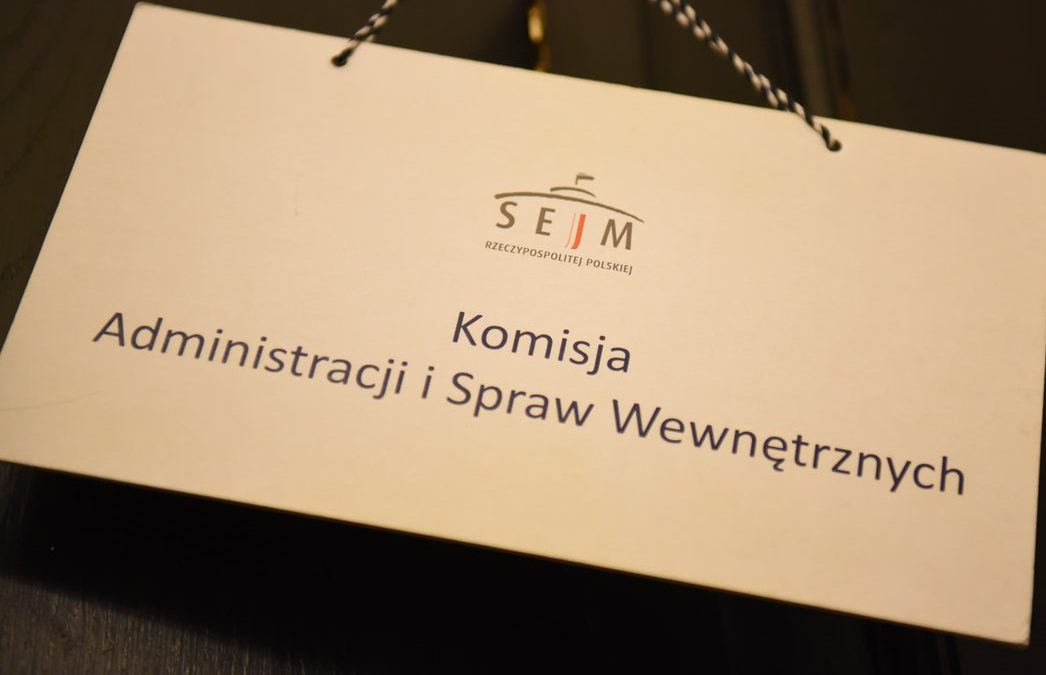 Posiedzenia Sejmowej Komisji Administracji i Spraw Wewnętrznych – 1 i 2 grudnia