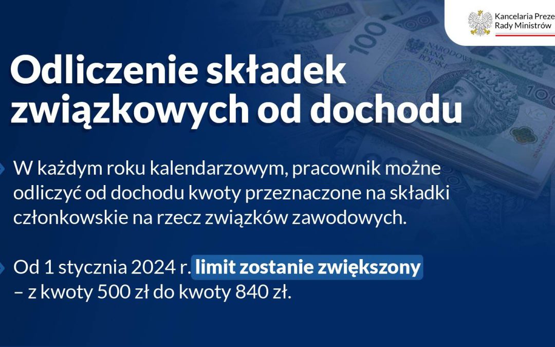 Odliczenie składek związkowych od dochodu