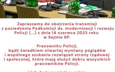 Posiedzenie podkomisji stałej ds. modernizacji Policji (…)