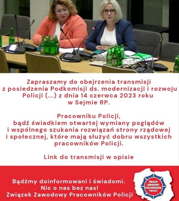 Posiedzenie podkomisji stałej ds. modernizacji Policji (…)