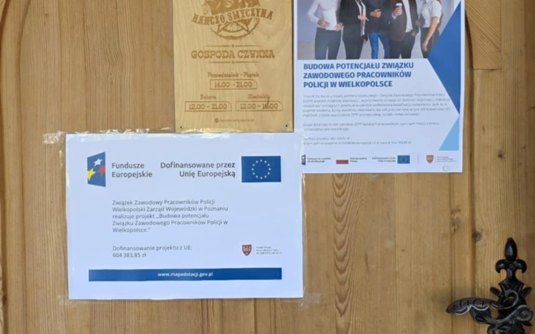 Szkolenie dotyczące uprawnień i obowiązków związków zawodowych w zakresie indywidualnych spraw pracowniczych w ramach projektu „Budowa Potencjału Związku Zawodowego Pracowników Policji w Wielkopolsce”